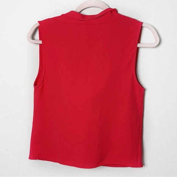 Zara Drapped Neck Red Blouse Top size Small - Picture 5 of 10